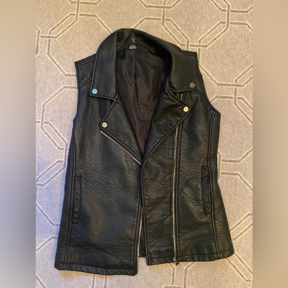 Black leather vest